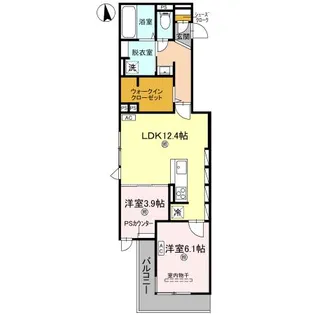 D−ROOM瓜破SOUTH【3階】の間取り