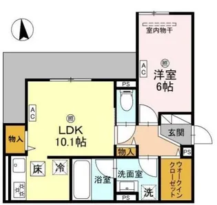 クレスト平野南【1階】の間取り