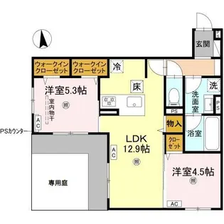 クレスト平野南【1階】の間取り