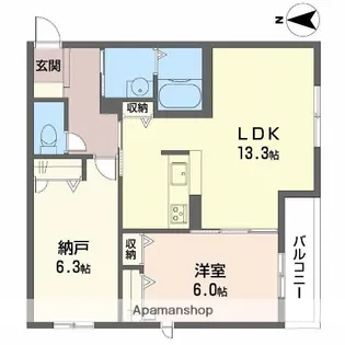 ヌーベル上之島A【2階】の間取り