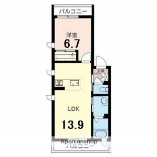 シャーメゾン今津中A棟【2階】の間取り