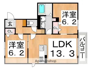 DEMEURE CRECIA Ⅰ【2階】の間取り