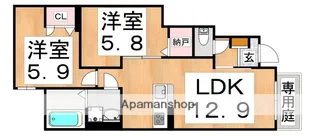 DEMEURE CRECIA Ⅱ【1階】の間取り