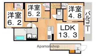 DEMEURE CRECIA Ⅱ【2階】の間取り