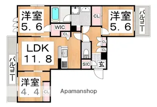 シャーメゾン ル シーニュ【2階】の間取り