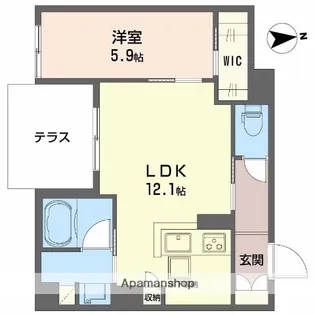 シャーメゾンエラブル梅田北【1階】の間取り