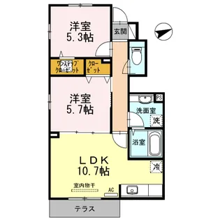 サニーガーデン瓜破 A棟【1階】の間取り
