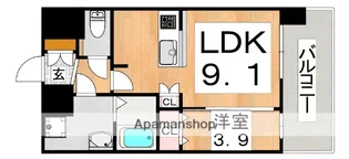 アドバンス大阪クラージュ【9階】の間取り