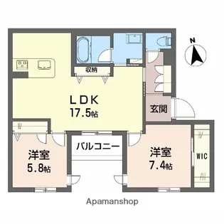 シャーメゾンルミエール西田辺【2階】の間取り
