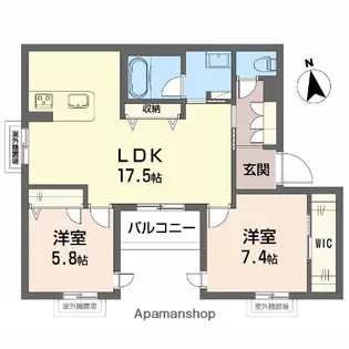 シャーメゾンルミエール西田辺【3階】の間取り