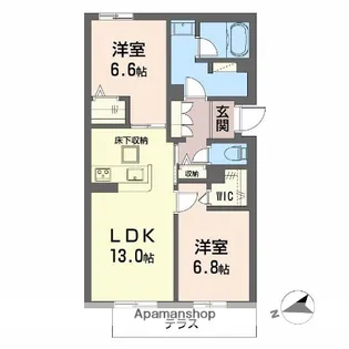 シャーメゾングランノード【1階】の間取り