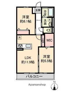 グレースメゾン背戸口【3階】の間取り