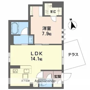 シャーメゾン堂ヶ芝【1階】の間取り
