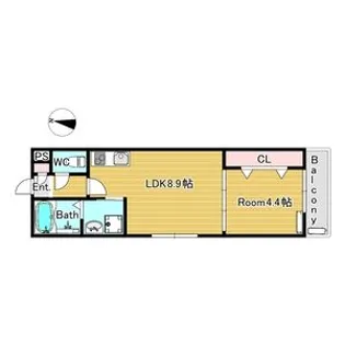 エステイトE泉大津【0202号室】の間取り