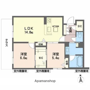 シャーメゾン ベル フォレ【105号室】の間取り