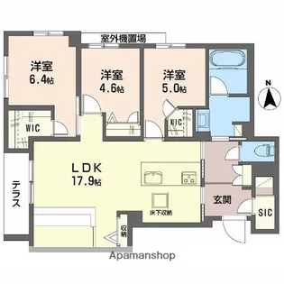 シャーメゾン ベル フォレ【106号室】の間取り