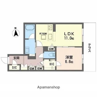シャーメゾン ベル フォレ【102号室】の間取り