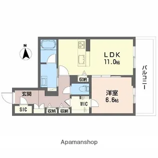 シャーメゾン ベル フォレ【202号室】の間取り