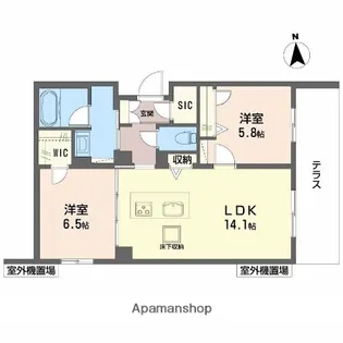 シャーメゾン ベル フォレ【103号室】の間取り