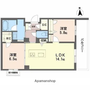 シャーメゾン ベル フォレ【303号室】の間取り