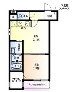 フジパレス加美東Ⅱ番館【2階】の間取り