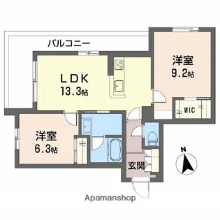 シャーメゾン東雲(子育て支援)【3階】の間取り