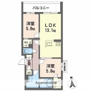 シャーメゾン東雲(子育て支援)【3階】の間取り