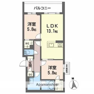 シャーメゾン東雲(子育て支援)【4階】の間取り