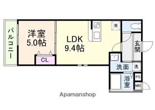 フジパレス住吉遠里小野Ⅴ番館【2階】の間取り