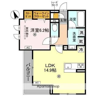 クラシスト東粉浜WEST【1階】の間取り