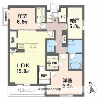シャーメゾン阪南ガーデン【3階】の間取り