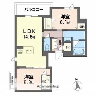 シャーメゾン阪南ガーデン【3階】の間取り