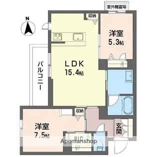 メゾンブランカあびこ南【3階】の間取り