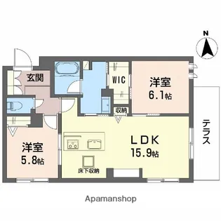 メゾンブランカあびこ南【1階】の間取り