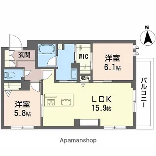 メゾンブランカあびこ南【2階】の間取り