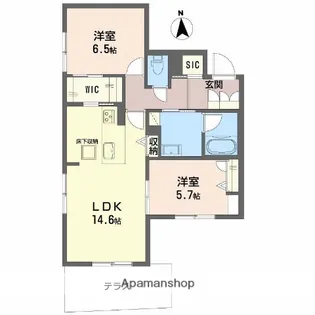 メゾンブランカあびこ南【1階】の間取り