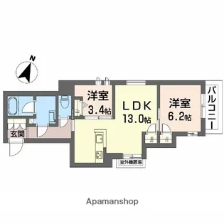 メゾン オピエデュパン【3階】の間取り
