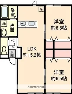 カサブランカウエスト【1階】の間取り