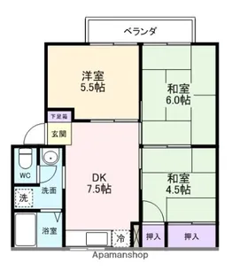 グリーンスクウェア【101号室】の間取り