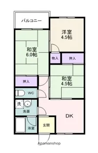 北浦マンション【202号室】の間取り