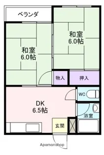 谷本マンション【2-B号室】の間取り