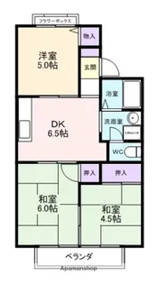 ハイツ米川【201号室】の間取り