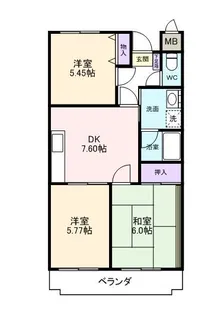 オリーブ阪南【3階】の間取り