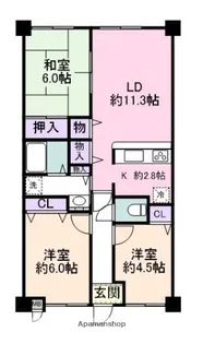 阪南シーサイドコート【1階】の間取り