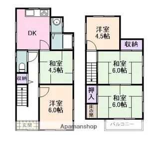 大阪府泉南市男里3丁目【一戸建】の間取り