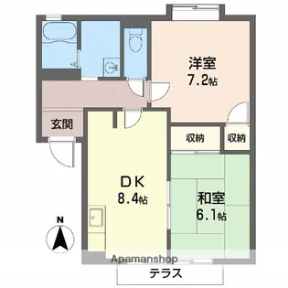 リッチネス阪南A.B.C.D【D102号室】の間取り