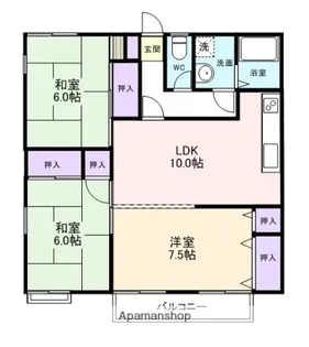 コースタ箱作【201号室】の間取り