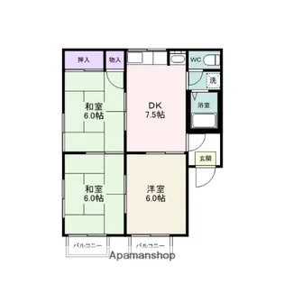 コスモハイツ三木【105号室】の間取り