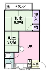 第2アヴァンセ杉谷【3C号室】の間取り