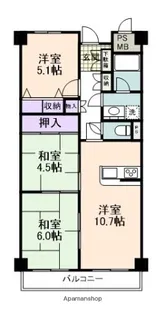 ファミール南大阪【9階】の間取り